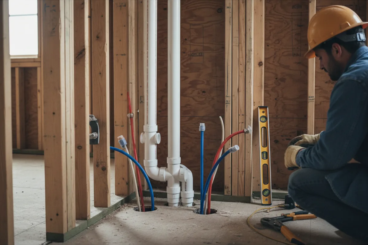 Drain and supply rough-in during Drain Cleaning in Bridgeton